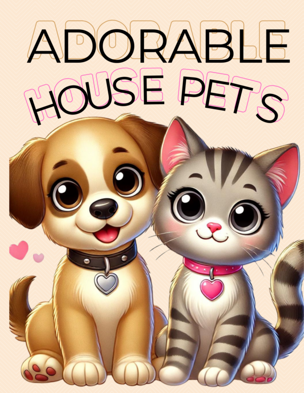 Adorable pets coloring book