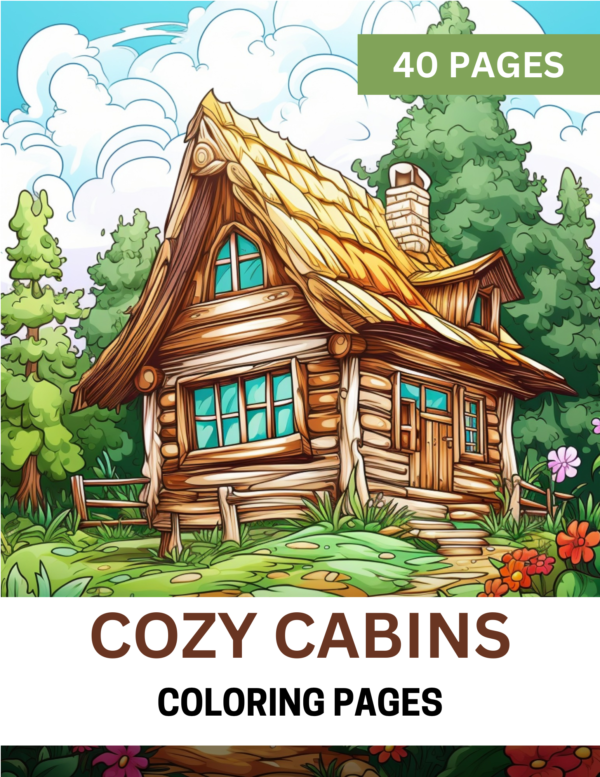 Cozy Cabins Coloring Book