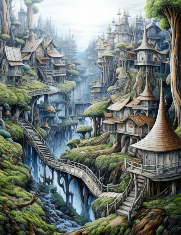 FairyTale Villages Coloring Book